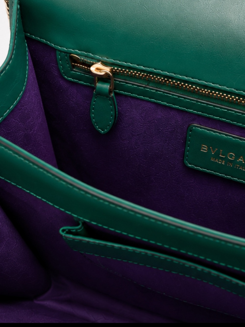 Bvlgari Serpenti Forever Medium Shoulder Bag Emerald Green Calf Leather - Picture 10 of 11